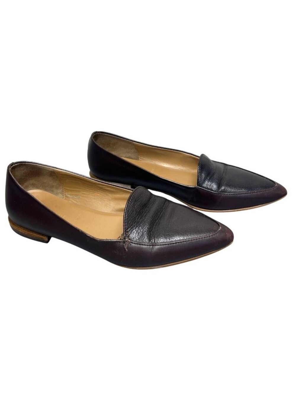 Everlane The Modern Point Leather Loafers Two Tone Women's Size 8 Italy